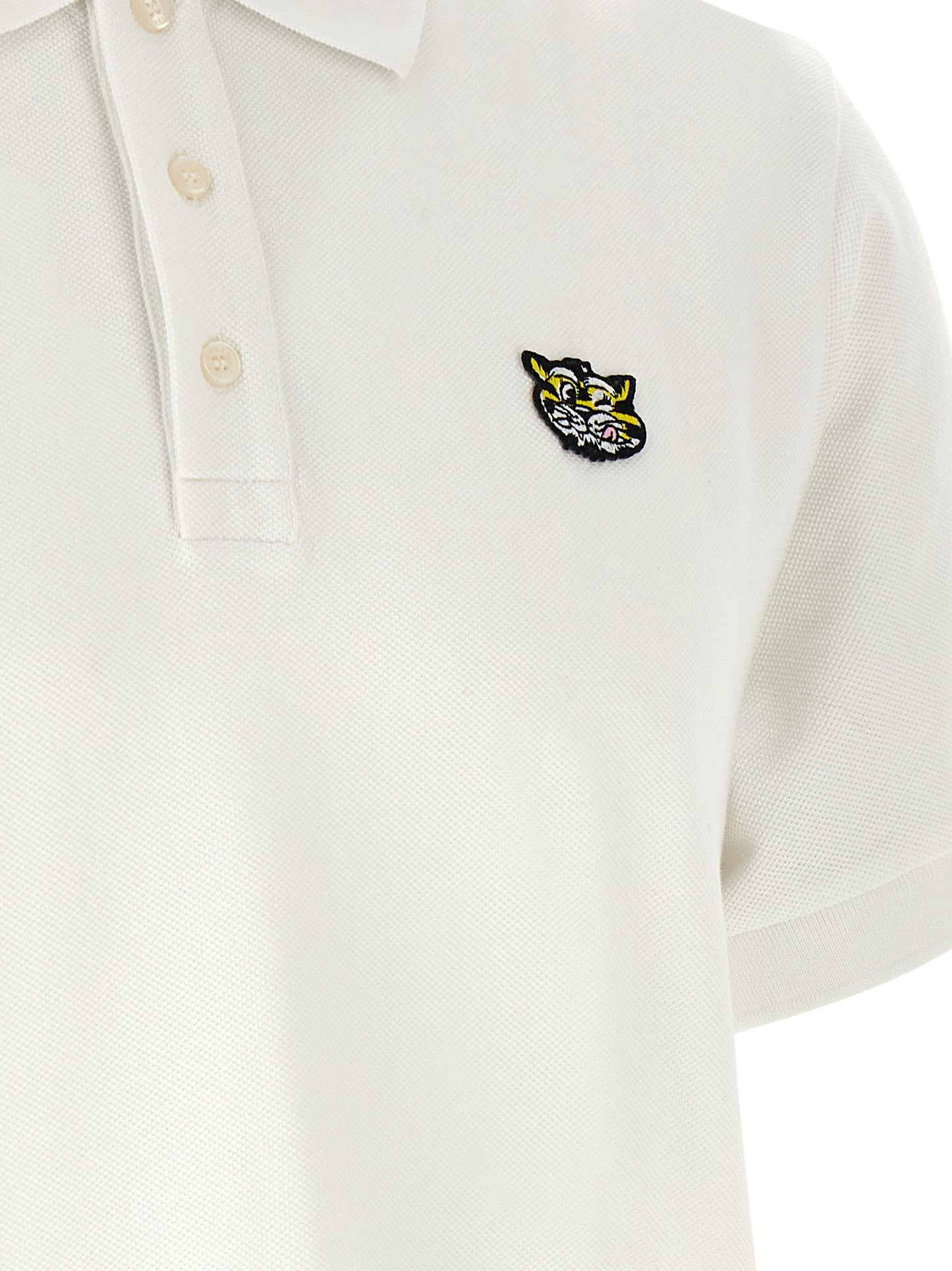Kenzo Wild Tiger GOTS Polo Shirt for Men — White, €120