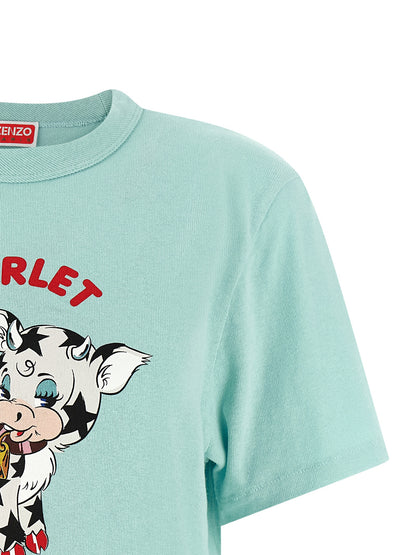Kenzo Cartoon T-Shirt - Light Blue Slim Fit Topwear