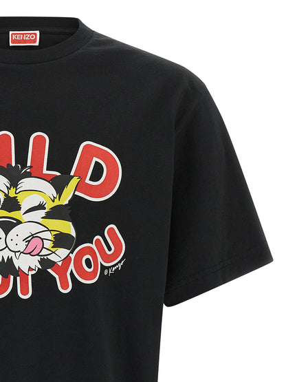Kenzo Wild Tiger T-shirt — Men's Black Topwear