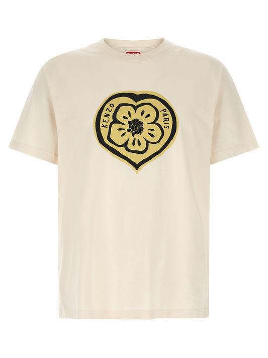 Kenzo Boke Heart T-shirt for Men — Beige Topwear