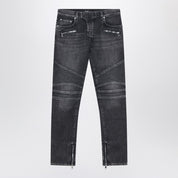 Jean slim biker délavé gris Balmain