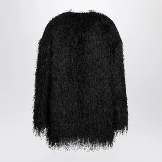 LouLou De Saison Black Filipo coat with fringes