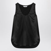 Top Max Mara en satén de seda negro