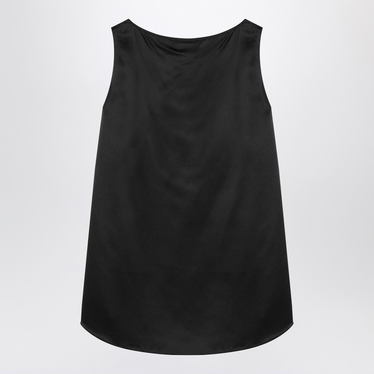 Top Max Mara en satén de seda negro