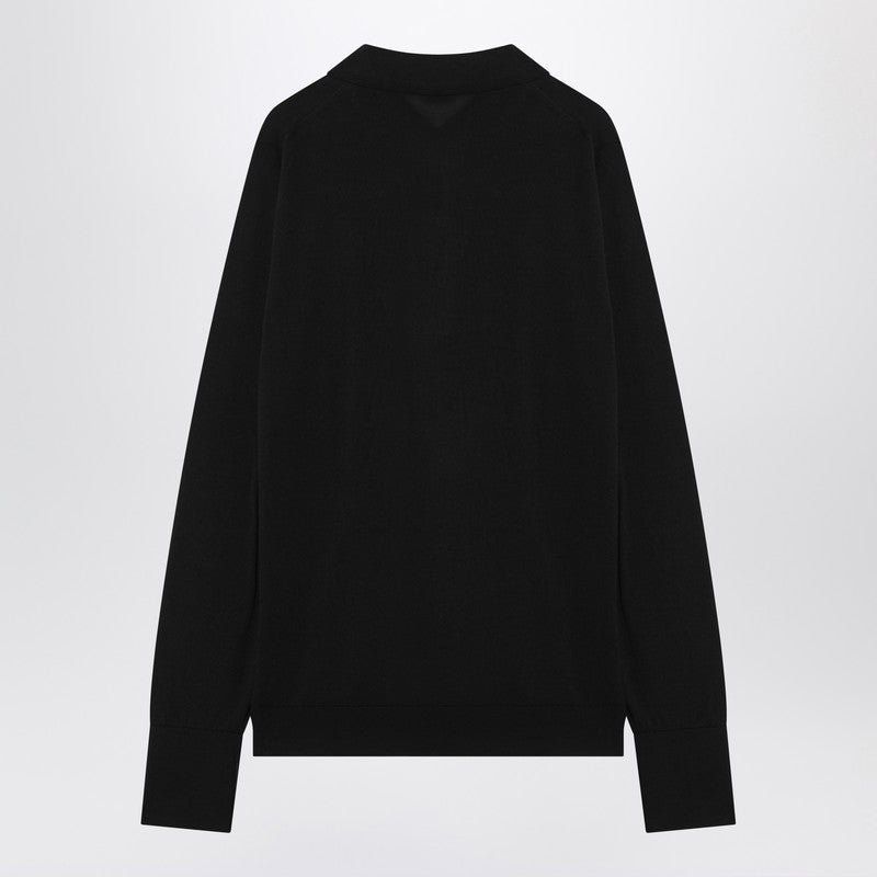 JOHN SMEDLEY Finchley polo in black cotton