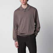 JOHN SMEDLEY Moss Beige Cotton Polo Shirt | Topwear