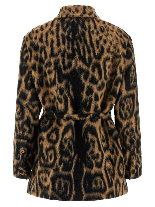 Fendi Animalier Jacket — Beige Wrap Coat for Women