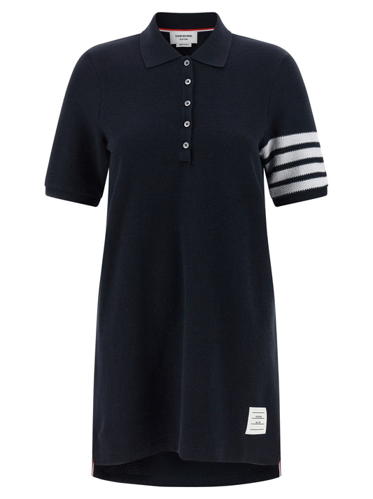 Thom Browne Polo Dress — Blue Cotton Mini