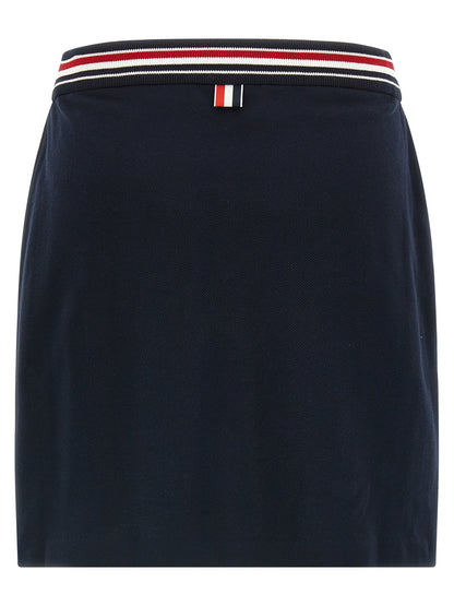 Thom Browne RWB Skirt — Piqué Cotton Miniskirt