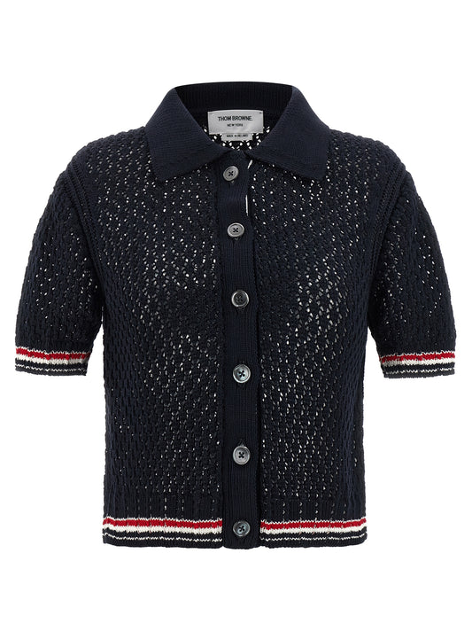 Thom Browne Hector Pointelle Polo Shirt — Women’s Shirts
