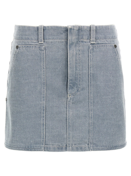 Fendi Go-to Skirt — Denim Miniskirt for Women (Gray)