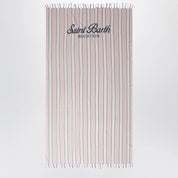 MC2 Saint Barth Striped beach towel with logo embroidery