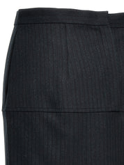 Fendi Pinstriped Wool Skirt — Gray Sheath (Women)