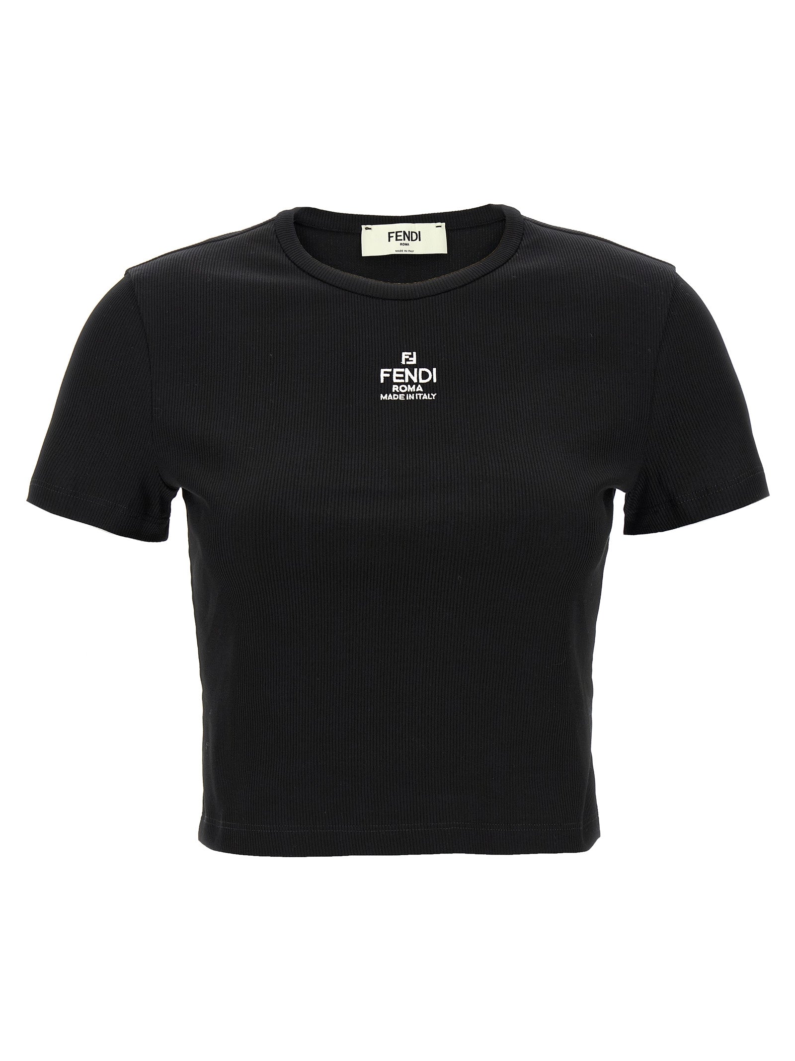 Fendi Cropped T-shirt — Women's Black Topwear