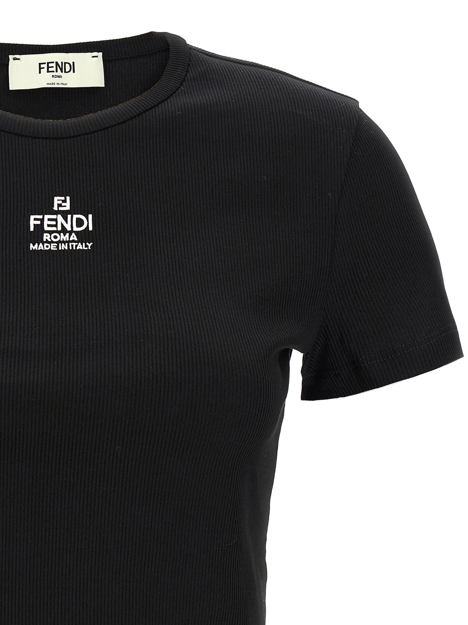 Fendi Cropped T-shirt — Women's Black Topwear