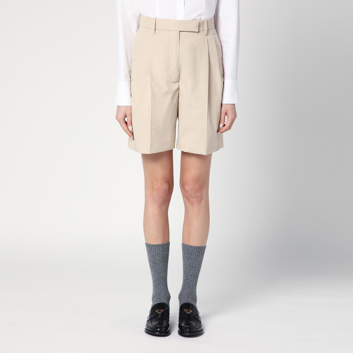 Thom Browne Bermuda shorts in khaki cotton blend