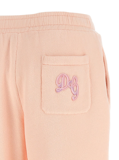 Dolce & Gabbana Pink Logo Embroidery Joggers