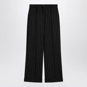 Dolce & Gabbana Wide black pinstriped wool pants