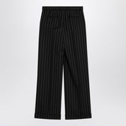 Dolce & Gabbana Wide black pinstriped wool pants