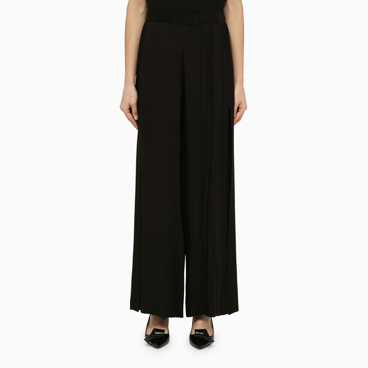 Black Viscose Palazzo Trousers — Federica Tosi