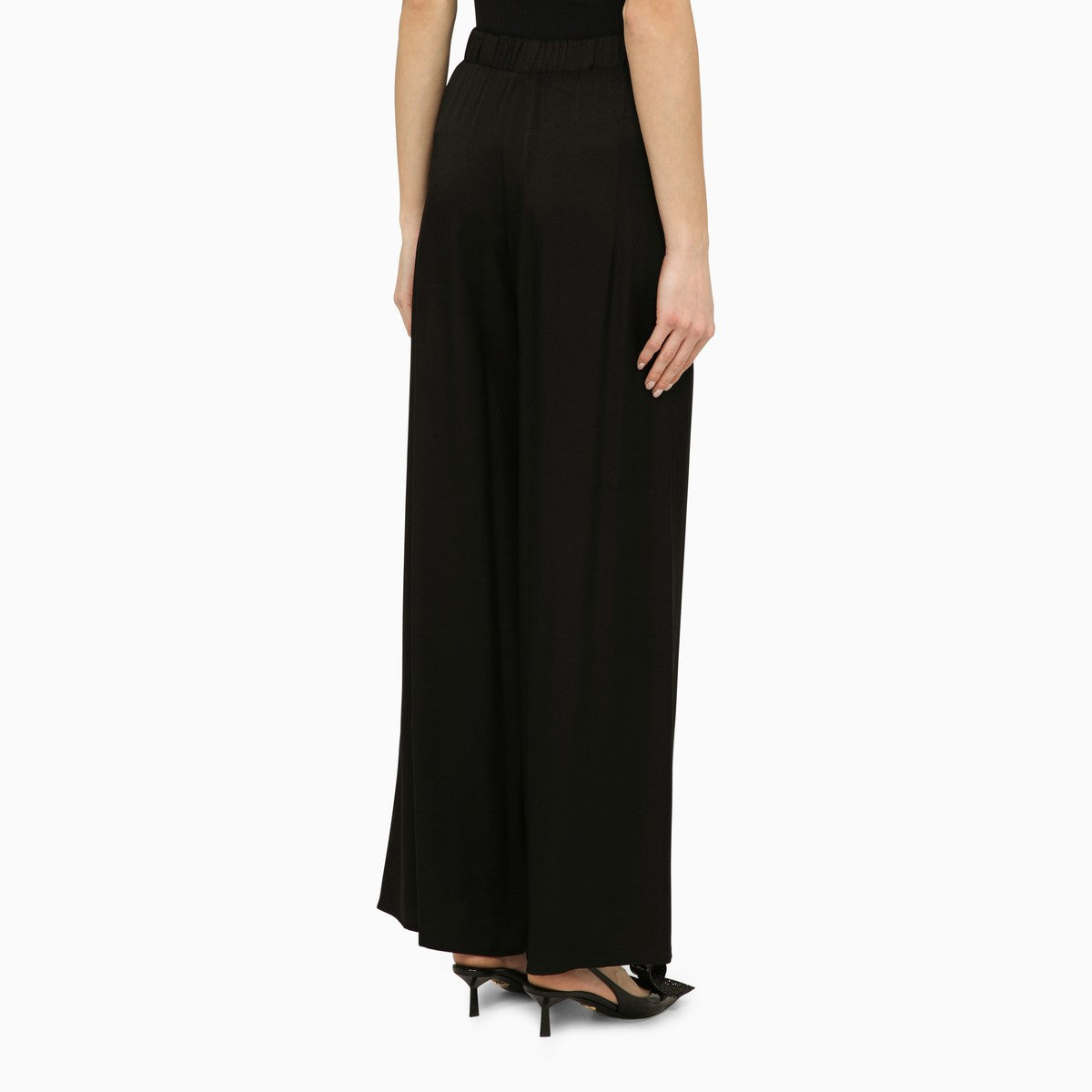 Black Viscose Palazzo Trousers — Federica Tosi