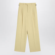 Ami Paris Wide lime-coloured wool trousers