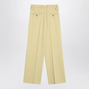 Ami Paris Wide lime-coloured wool trousers