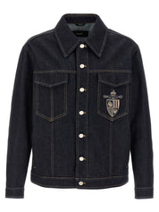 Fendi Crest Jacket for Men — Denim Jacket, Blue