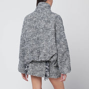 Durazzi Milano wool-blend bomber in black and white pattern