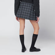 Durazzi Milano Black/white check kilt mini skirt in wool