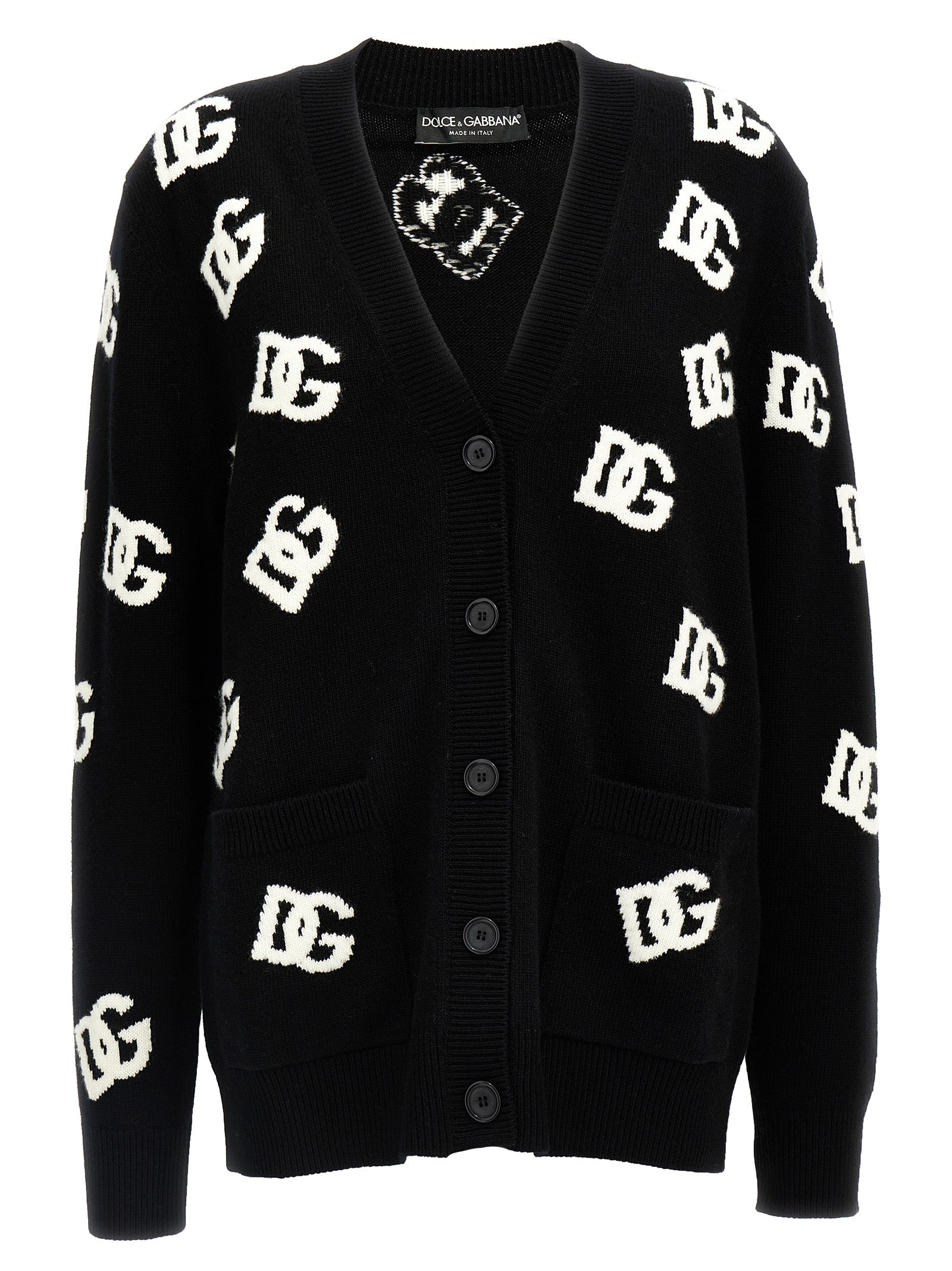 Dolce & Gabbana Jacquard Logo Cardigan — Knitwear