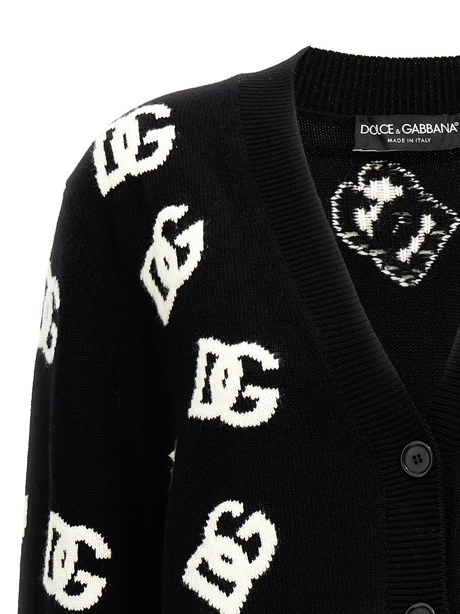 Dolce & Gabbana Jacquard Logo Cardigan — Knitwear