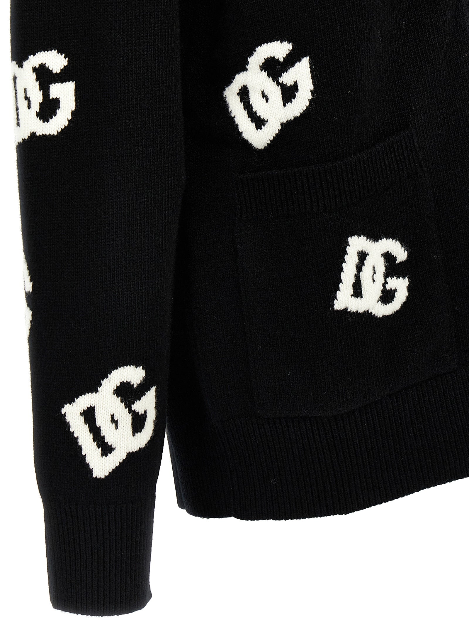 Dolce & Gabbana Jacquard Logo Cardigan — Knitwear