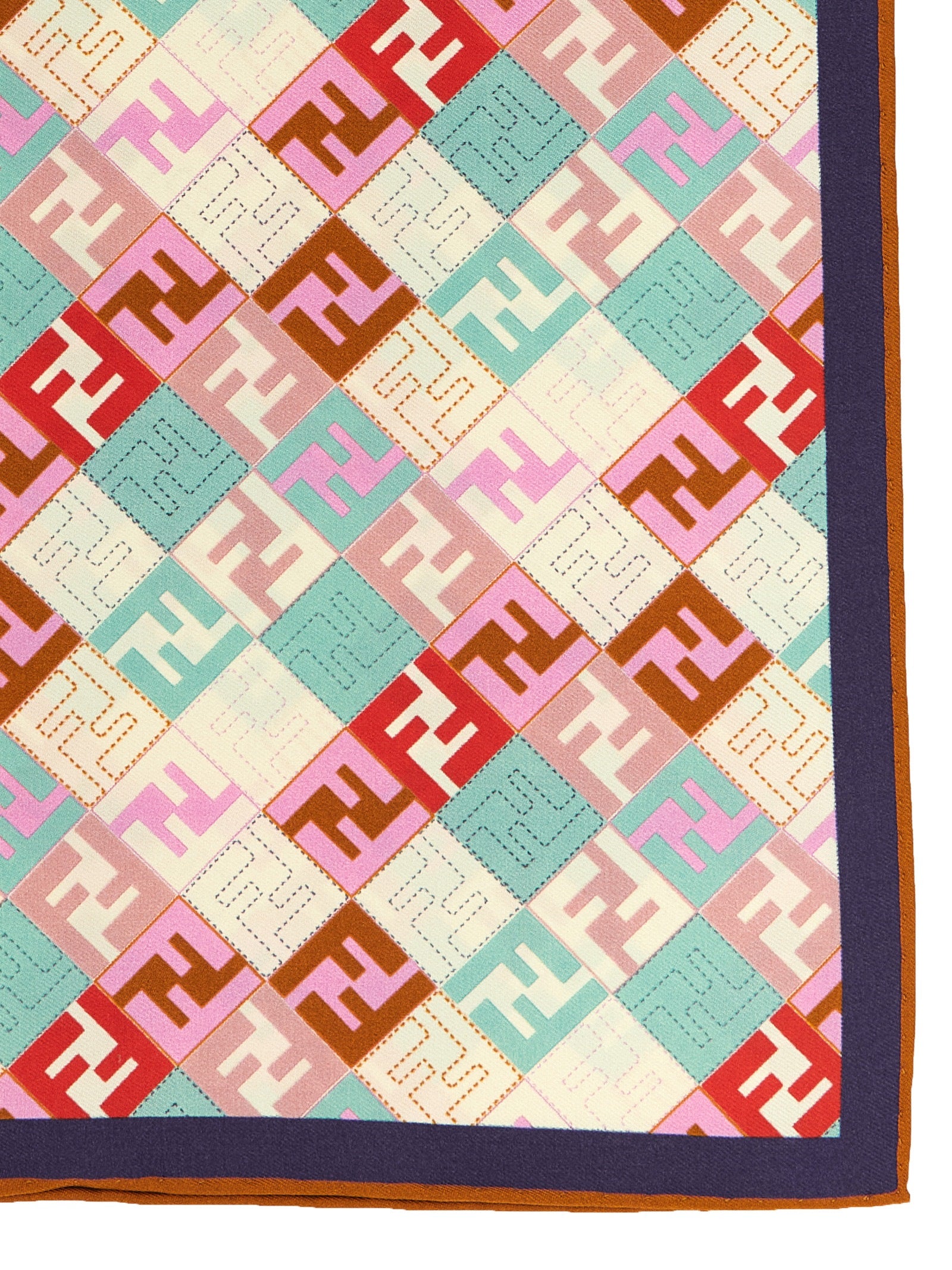 Fendi Silk Scarf 90x90 cm — Geometric FF Print