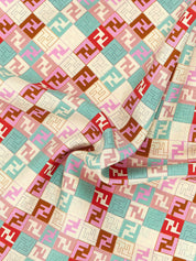 Fendi Silk Scarf 90x90 cm — Geometric FF Print