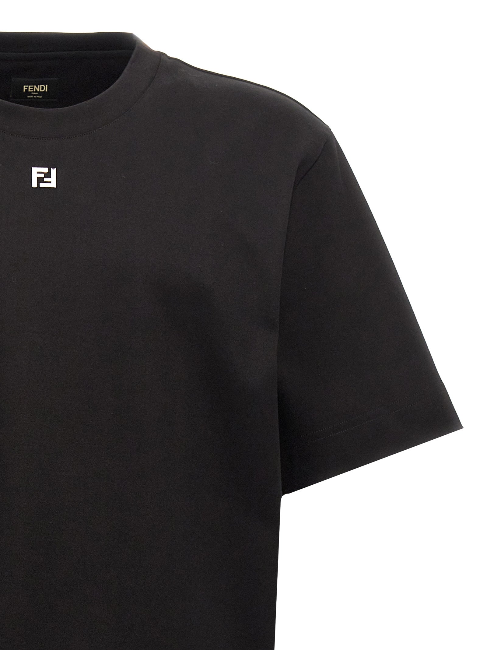 Fendi Ff T-shirt — Men's Black Topwear (Crew Neck)
