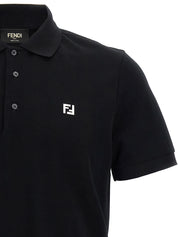 Fendi Ff Metallic Logo Polo Shirt