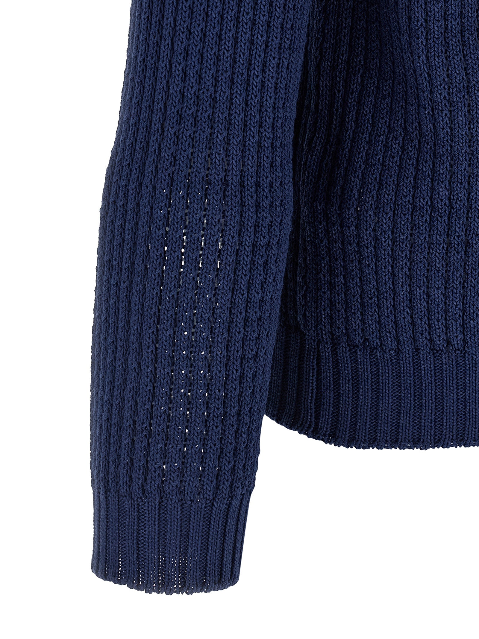 Fendi Cablé Braided Sweater — Men’s Knitwear, Blue