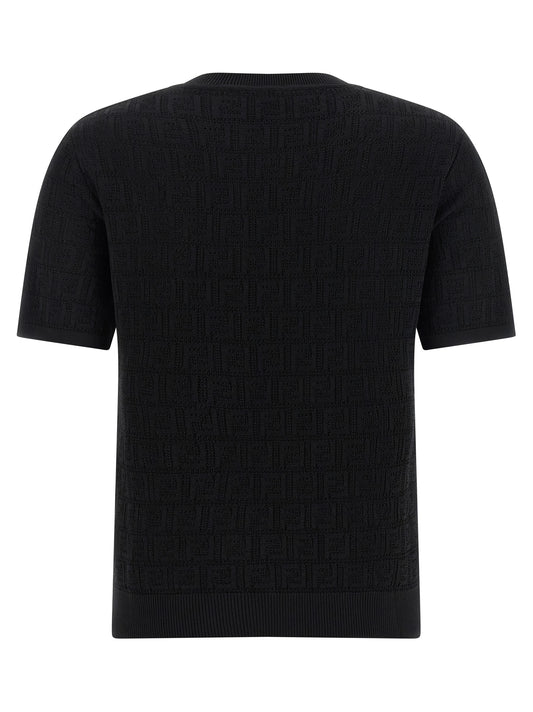 Fendi Ff Intarsia Sweater — Women's Knitwear, Black