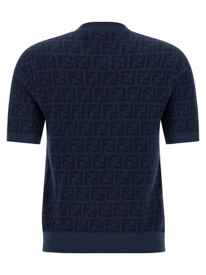 Fendi Jacquard Sweater — Blue Knitwear for Women