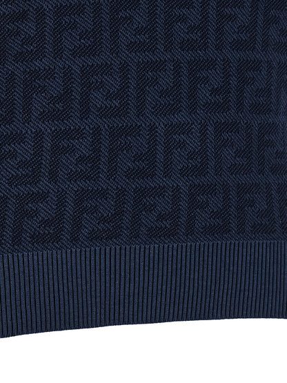 Fendi Jacquard Sweater — Blue Knitwear for Women