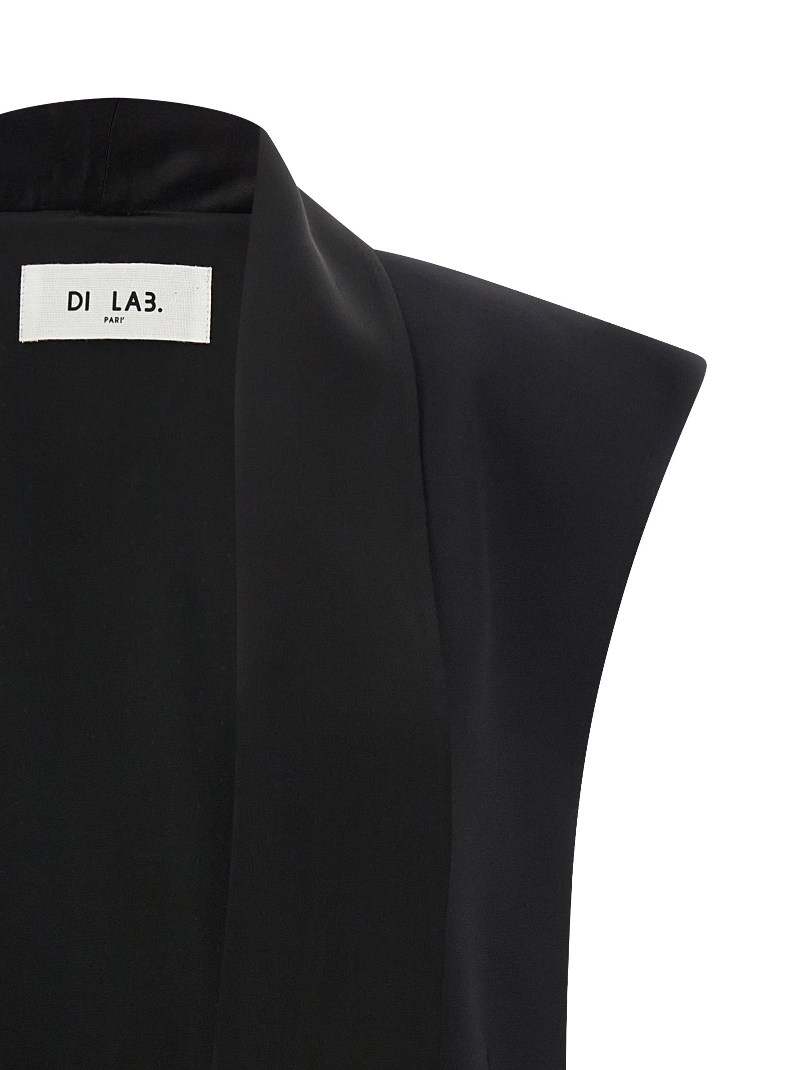 Di.la3 Pari' Tuxedo Vest for Women — Black Viscose