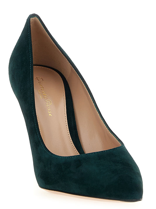 Gianvito Rossi Green Suede Pumps — Stiletto Heels