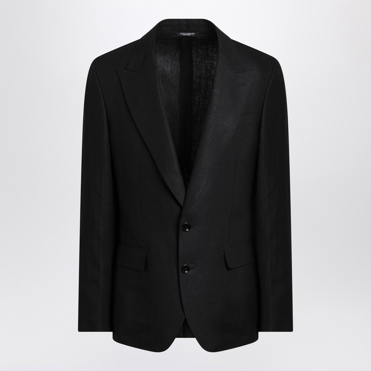 Dolce & Gabbana Black single-breasted linen jacket
