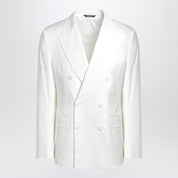 Dolce &amp; Gabbana Veste blanche en coton à simple boutonnage