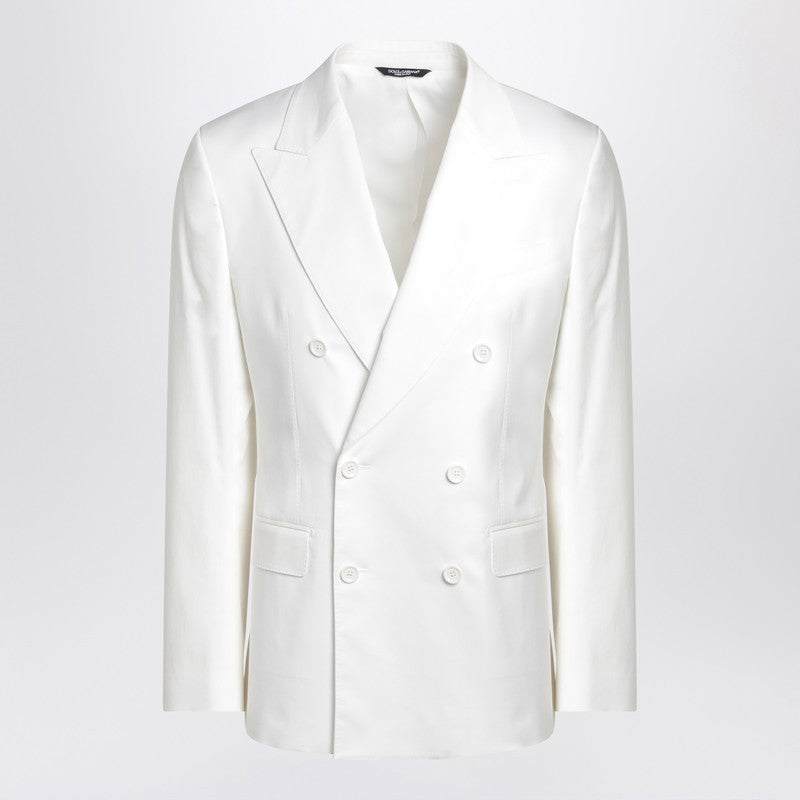 Dolce &amp; Gabbana Veste blanche en coton à simple boutonnage
