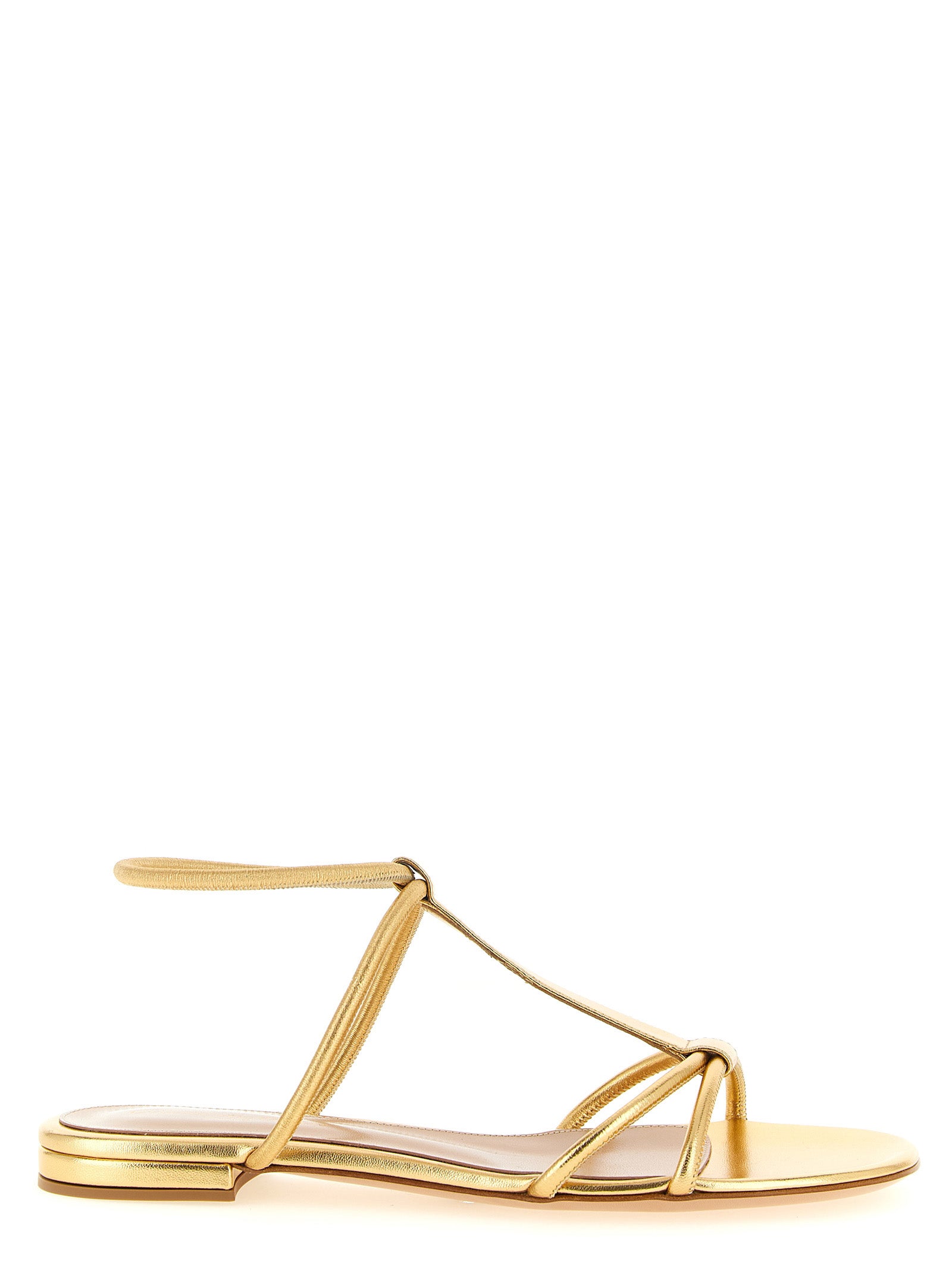Gianvito Rossi Lilo Sandals — Gold Leather Sandals