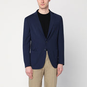 Santaniello Blue Wool‑Blend Single‑Breasted Jacket