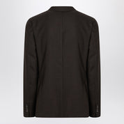 Santaniello Brown checked double breasted jacket