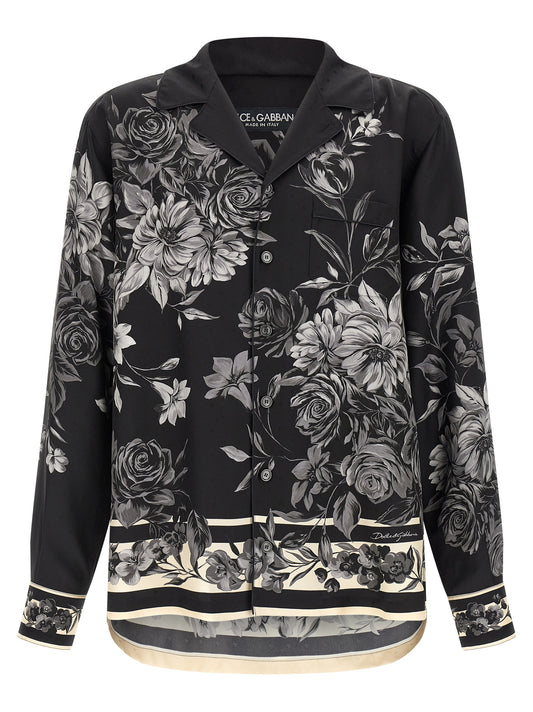 Dolce & Gabbana Bouquet Fiori Shirt | Black Silk